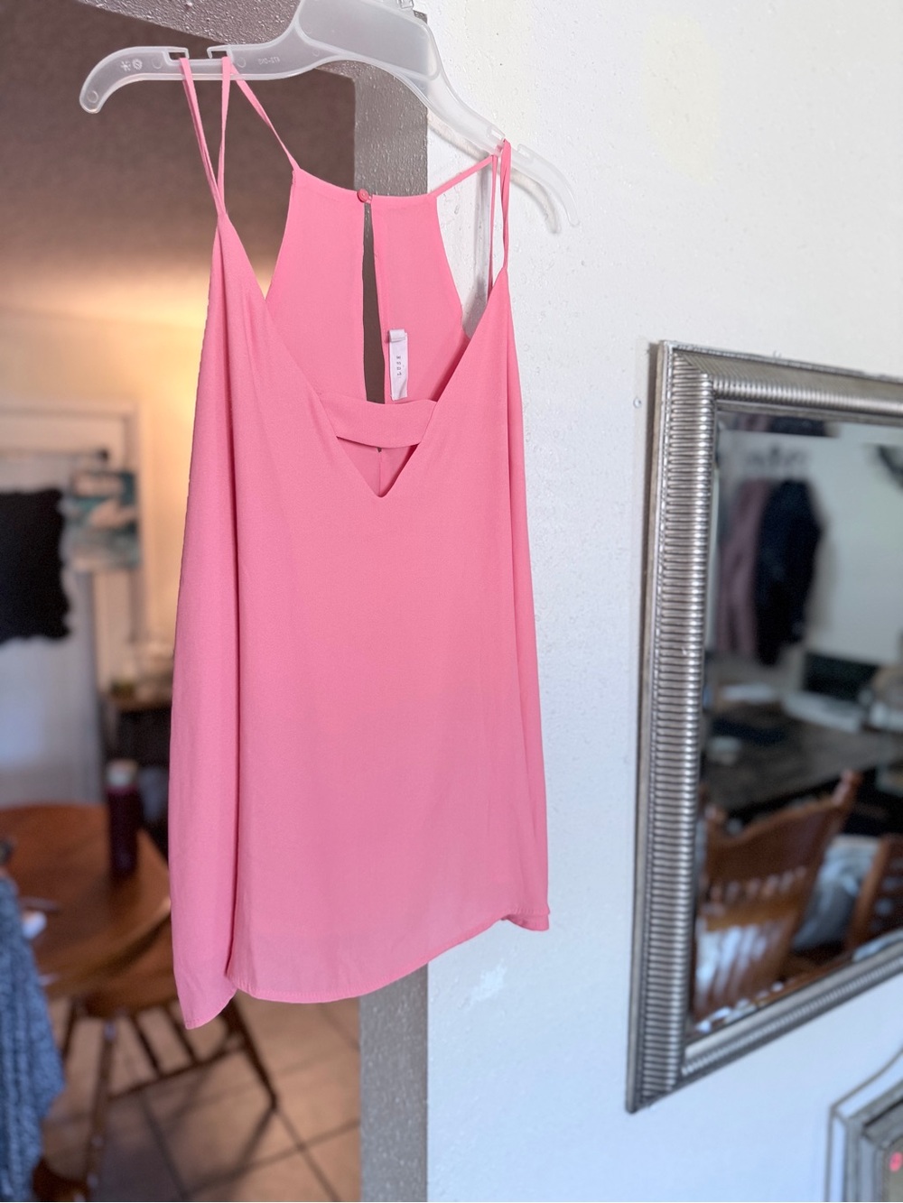 Lush Coral-Pink Strappy V-Neck Cami
